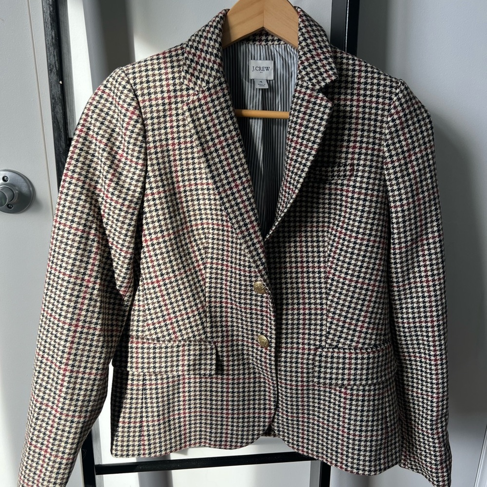 J. Crew Wool Checkered Blazer